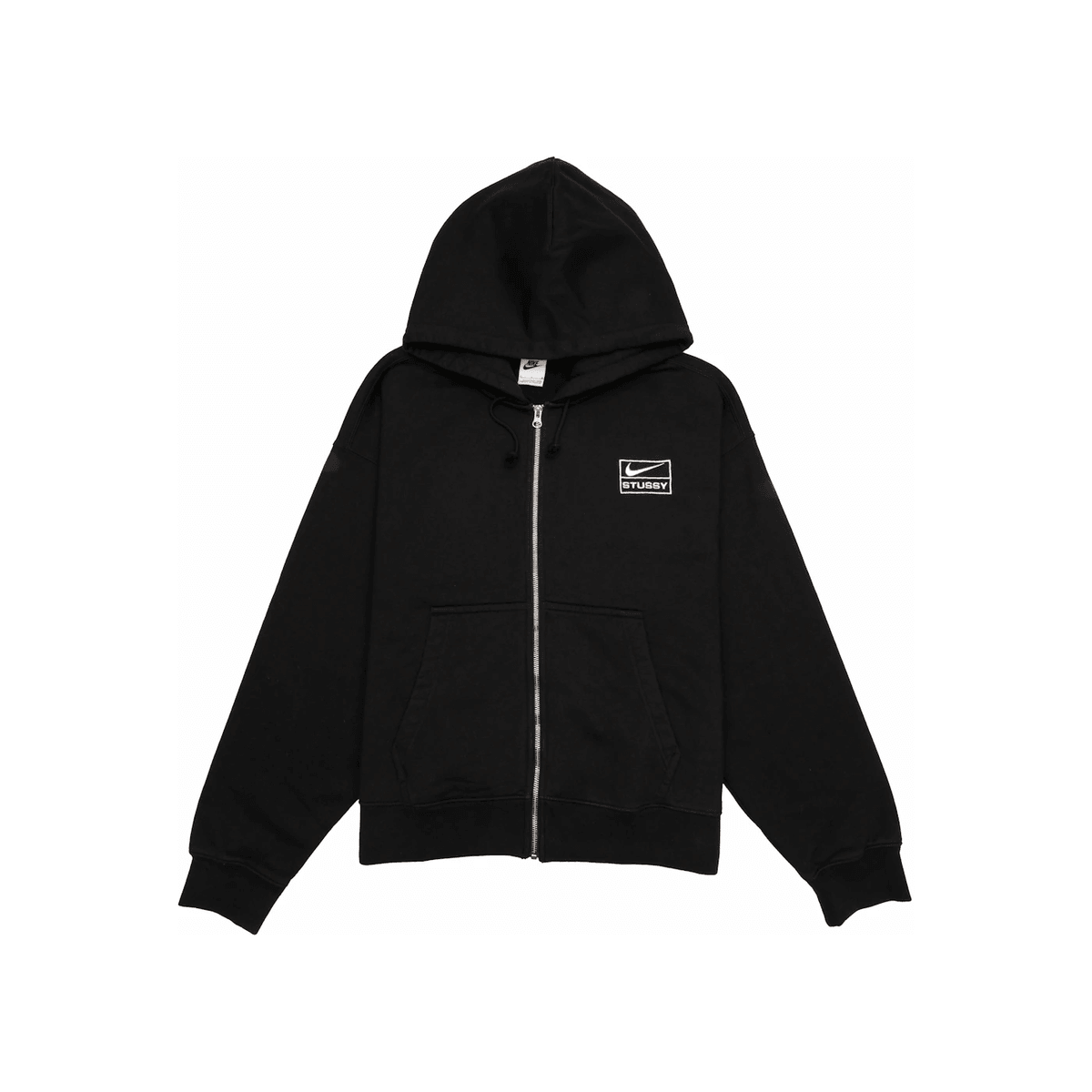 Stussy x Nike Stone Washed Fleece Zip Hoodie Black - Sneakerzone