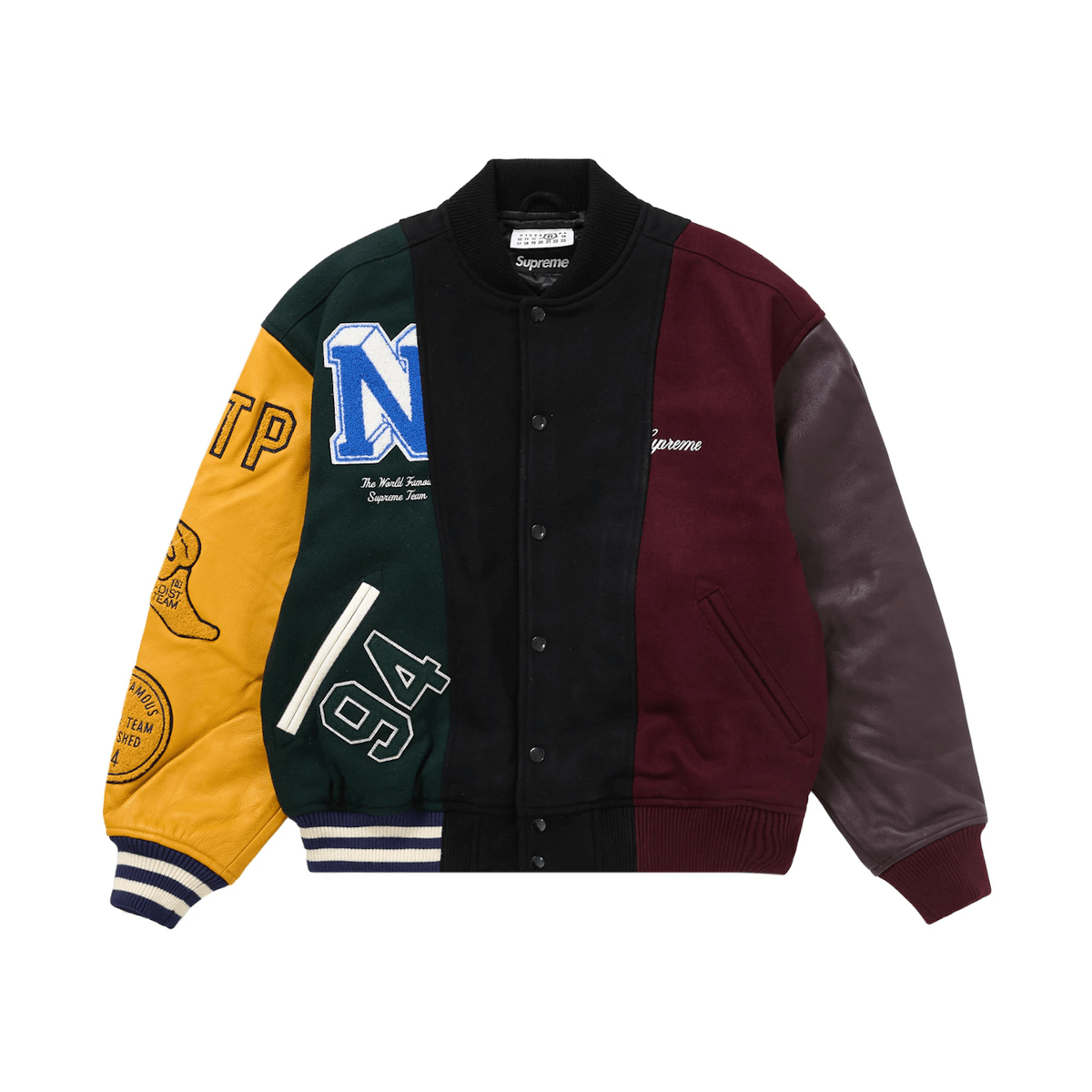 Supreme MM6 Maison Margiela Split Varsity Jacket Multicolor - Sneakerzone