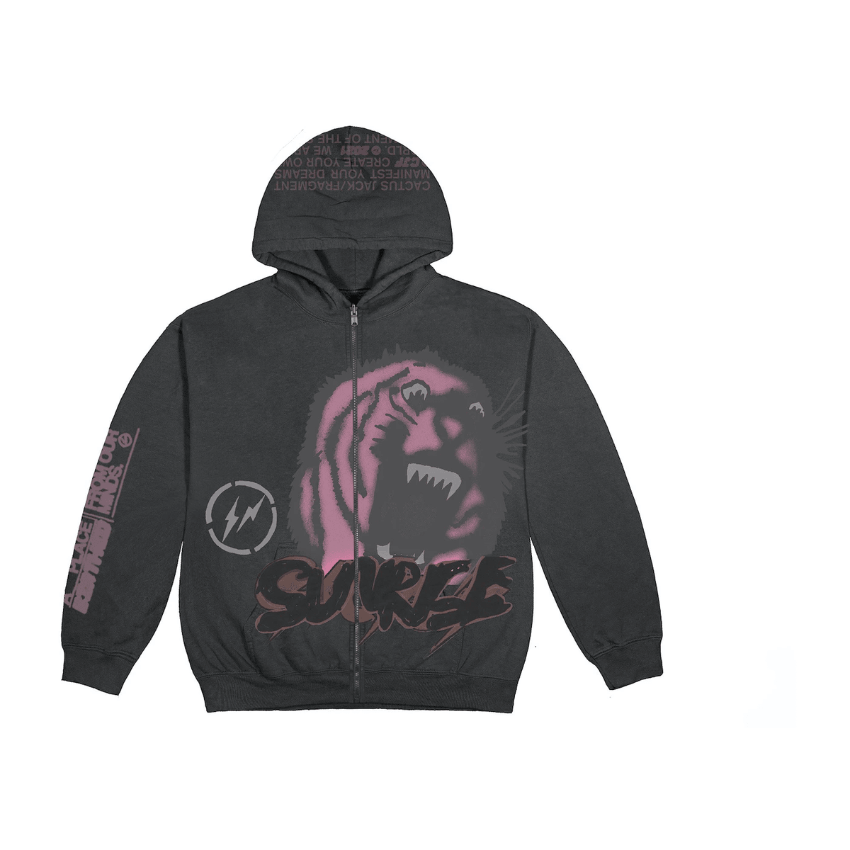 Travis Scott Cactus Jack For Fragment Sunrise Zip Up Hoodie Black - Sneakerzone