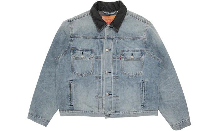 Stüssy x Levi's Embossed Praglad Trucker Jacket Stussy Rugged-Blue - Sneakerzone