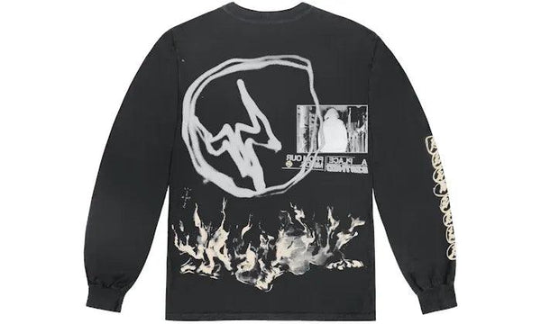 Travis Scott Cactus Jack For Fragment Logo L/S T-shirt Washed Black - Sneakerzone