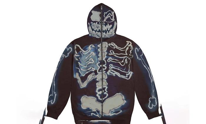 Travis Scott Cactus Jack For Fragment Skeleton Graffiti Full Zip Hoodie Multi - Sneakerzone